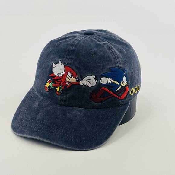 Vintage Sonic The Hedgehog Hat Cap SnapBack Blue One Size Knuckles - Picture 1 of 6